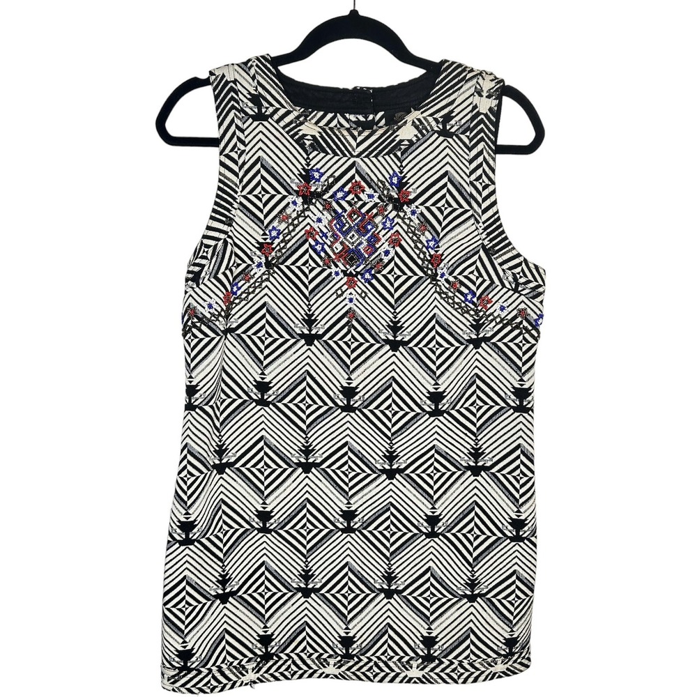 Free People New Romantics Beaded Shift Mini Dress Brocade Embellished Size Small